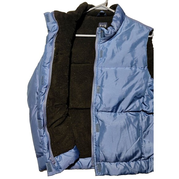 VTG Gap Puffer Vest Down Filled Warmest Mens L Blue Full Zip Lined 90s 1999 EUC - Picture 4 of 8